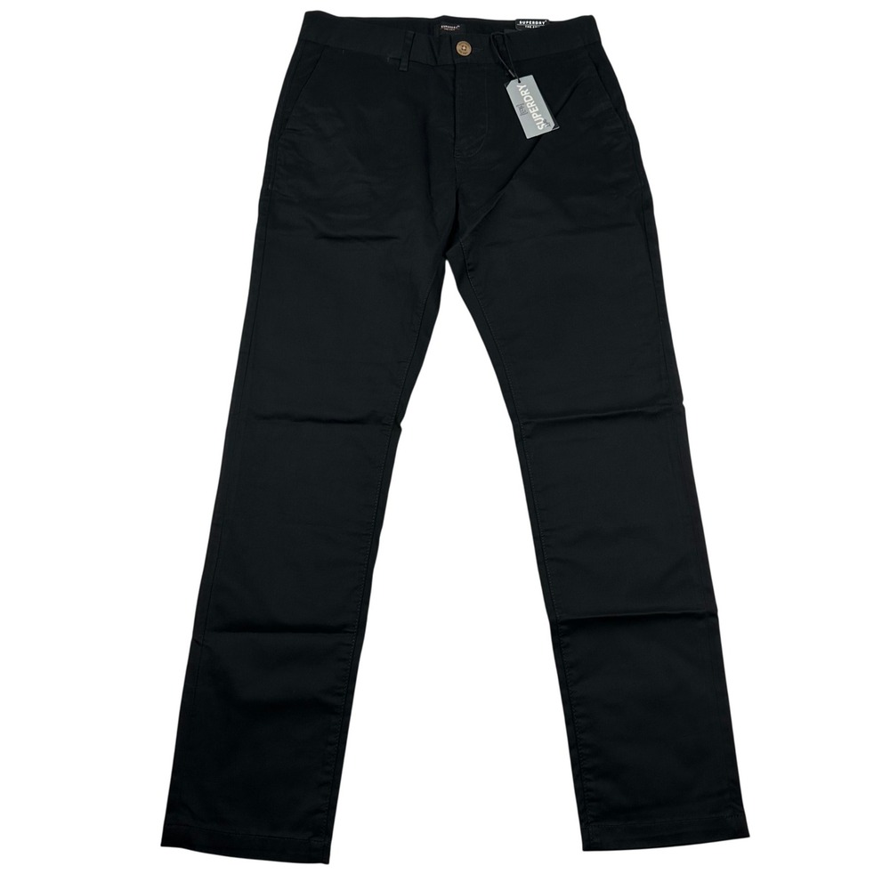 Superdry The Edit Slim Chino Pants Mens 31x32 Black M7010014A New